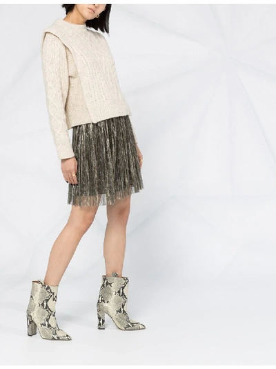 Shop Isabel Marant Étoile Benedicte Mini Skirt In Silver