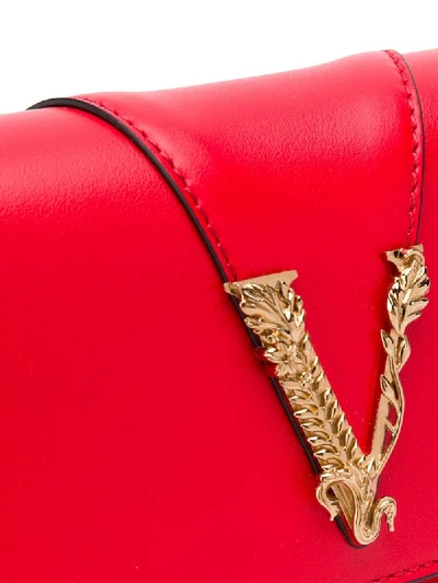 Shop Versace Virtus Crossbody Bag In Red