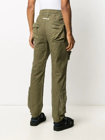 Shop Readymade Straight Leg Front Flap Pocket Trousers In Green