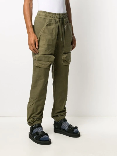 Shop Readymade Straight Leg Front Flap Pocket Trousers In Green