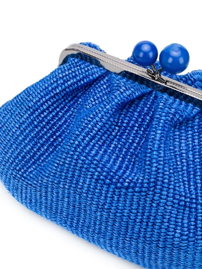 Shop Weekend Max Mara Woven Shoulder Bag In Blue