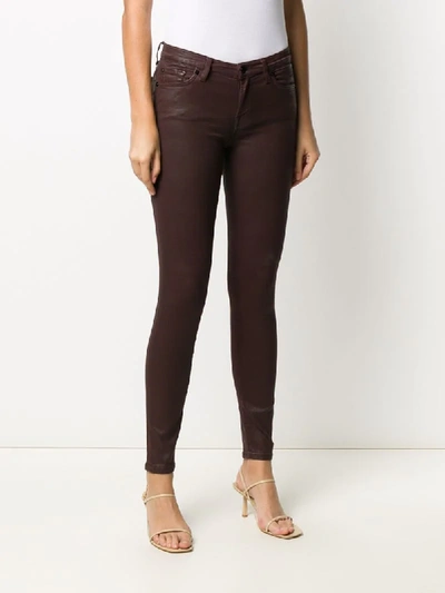 Shop 7 For All Mankind Coated Skinny Jeans In Purple