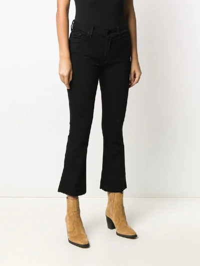 Shop 7 For All Mankind Cropped Flared Jeans In Black