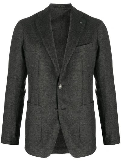 Shop Tagliatore Woven Single Breasted Blazer In Grey