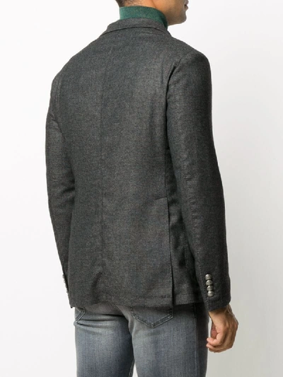 Shop Tagliatore Woven Single Breasted Blazer In Grey