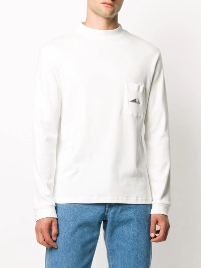 Shop Anglozine Contrast Rear-print Jumper In White
