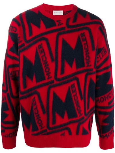 Moncler Pullover Mit Logo-stickerei In Red | ModeSens