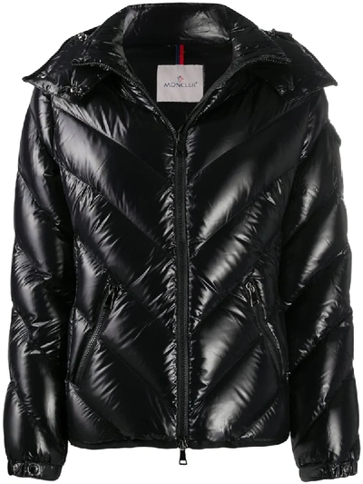 Shop Moncler Fitted Puffer Jacket In Black