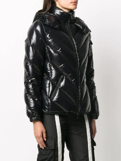 Shop Moncler Fitted Puffer Jacket In Black