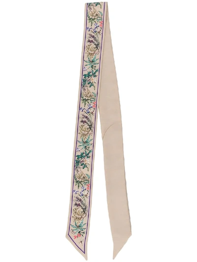 Shop Givenchy Floral Print Headband In Neutrals