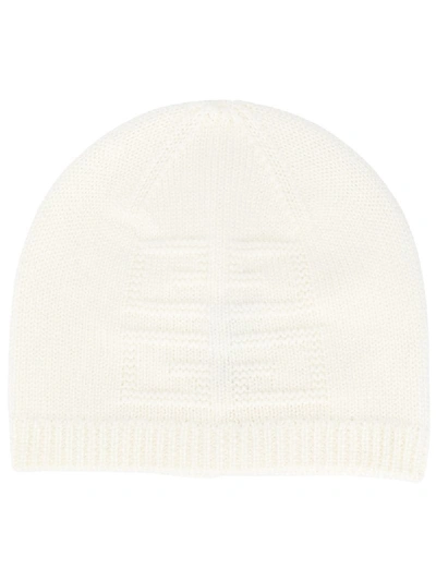 Shop Givenchy 4g Knitted Beanie In Neutrals