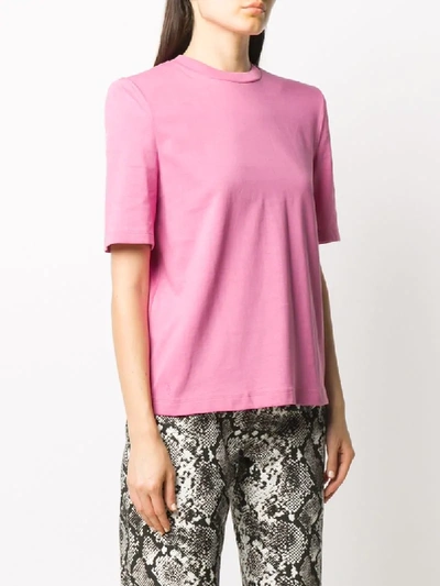 Shop Attico Bella Padded Shoulder T-shirt In Pink