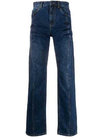 Shop Y/project High Waisted Straight Leg Jeans In Blue