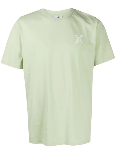 Shop Kenzo Logo-print Cotton T-shirt In Green