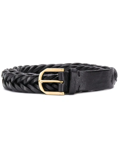 Shop Ajmone Braid Effect Belt In Black