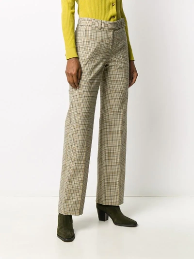 Shop Michael Michael Kors Checked Straight-leg Trousers In Neutrals