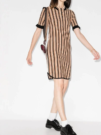 Shop See By Chloé Striped Collared Dress In Neutrals