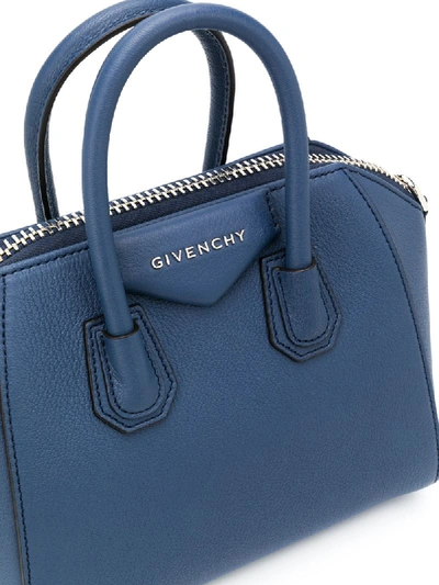 Shop Givenchy Mini Antigona Tote In Blue