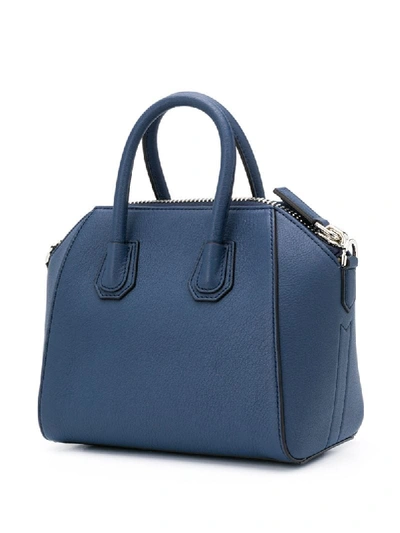 Shop Givenchy Mini Antigona Tote In Blue