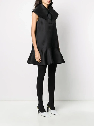 Shop Nina Ricci Oversized Collar Dress In Black
