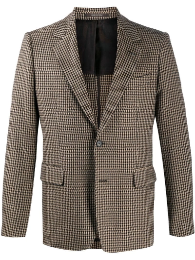 Shop Tagliatore Houndstooth Single Breasted Blazer In Black