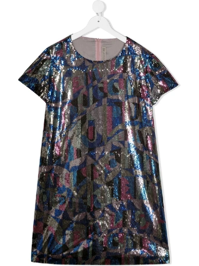 EMILIO PUCCI JUNIOR TEEN SEQUINNED GEOMETRIC DRESS 