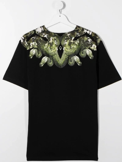 Shop Marcelo Burlon County Of Milan Teen Wings Print T-shirt In Black
