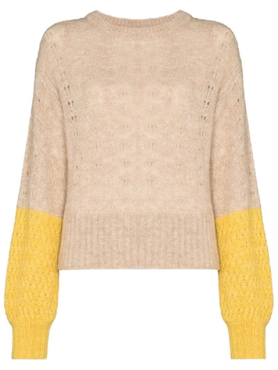 Shop See By Chloé Colour Block Jumper In Neutrals