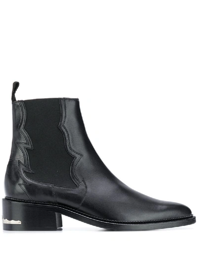 Shop Toga Virilis Leather Chelsea Boots In Black