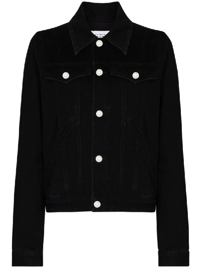 Shop Givenchy Logo-print Denim Jacket In Black
