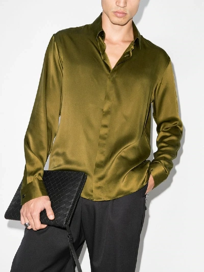 Shop Haider Ackermann Silk-satin Shirt In Green
