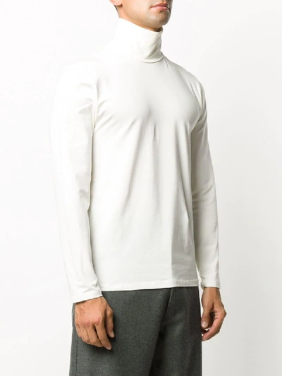 Shop Jil Sander Turtleneck Cotton T-shirt In White