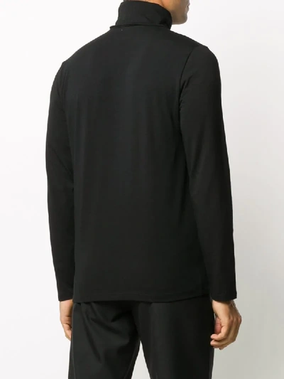 Shop Jil Sander Turtleneck Cotton T-shirt In Black