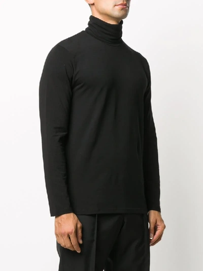 Shop Jil Sander Turtleneck Cotton T-shirt In Black