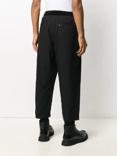 Shop Sacai Buckled Cropped Trousers In Black