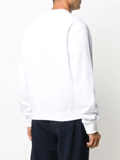 Shop Kenzo Logo Embroidered Sweatshirt In White