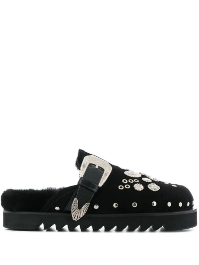 Shop Toga Virilis Studded Slip-on Loafers In Black