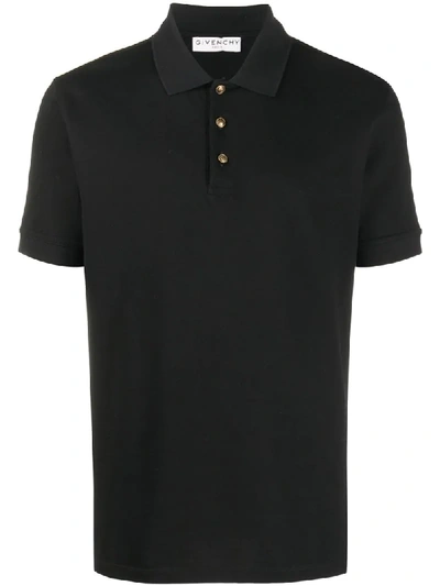 Shop Givenchy Logo-button Polo Shirt In Black