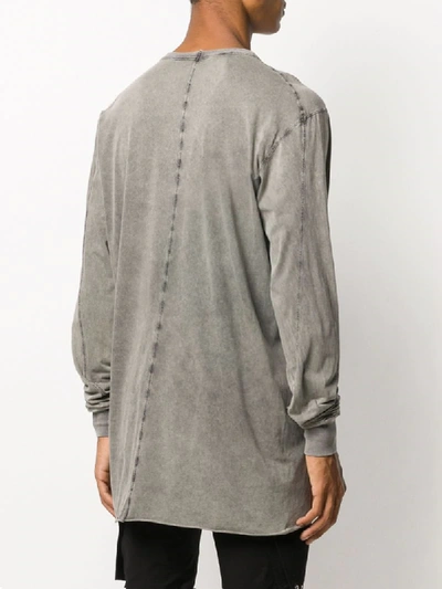 Shop 11 By Boris Bidjan Saberi Washed Long Sleeved T-shirt In Grey