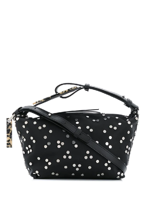 black studded tote bag