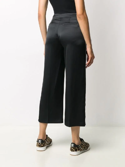 Shop Karl Lagerfeld Cropped Wide-leg Trousers In Black