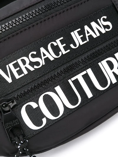 Shop Versace Jeans Couture Logo-print Belt Bag In Black