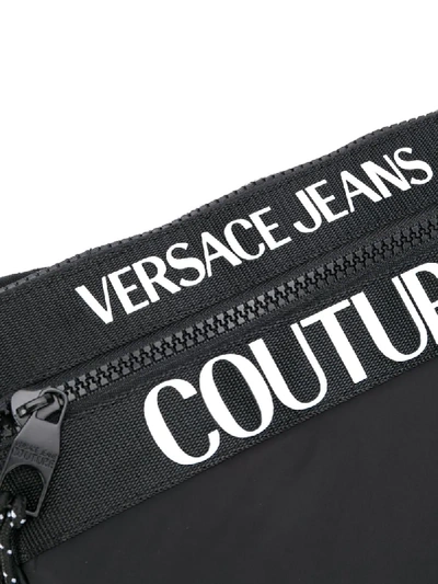 Shop Versace Jeans Couture Logo-print Crossbody Bag In Black