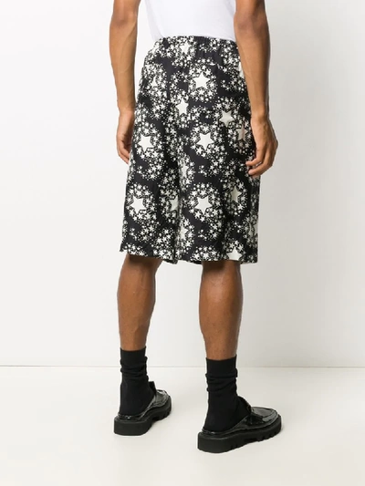 Shop Gucci Star Print Knee-length Shorts In Black