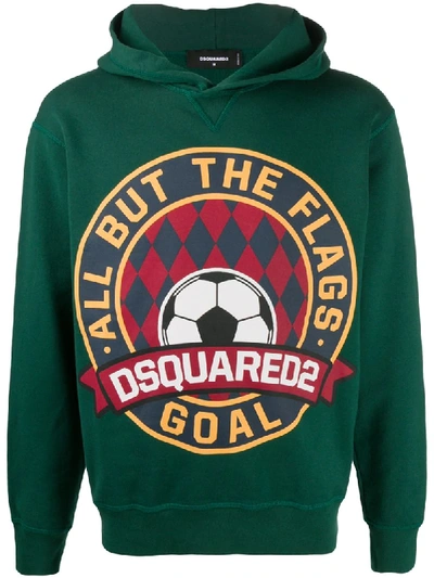 Shop Dsquared2 Graphic-print Hoodie In Green
