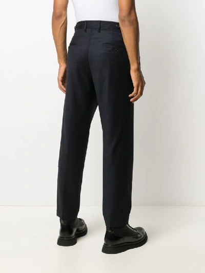 Shop Lanvin High-rise Straight-leg Trousers In Blue
