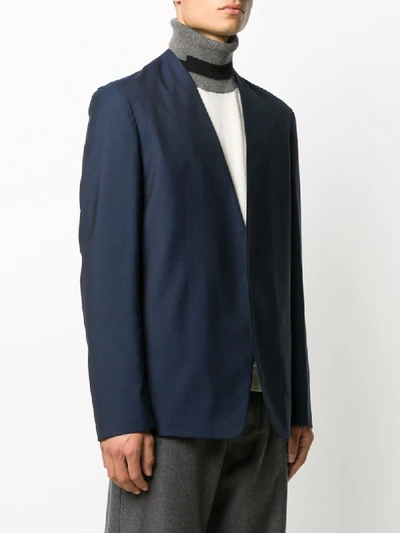 Shop Maison Margiela V-neck Single-breasted Blazer In Blue