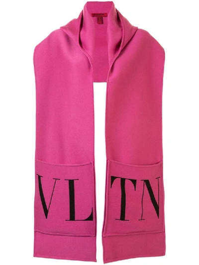 Shop Valentino Vltn Patch Pockets Scarf In Pink