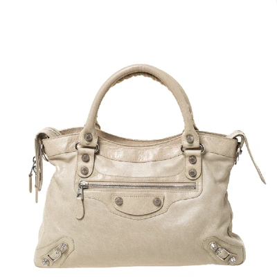 Pre-owned Balenciaga Biege Oryx Leather Rsh First Tote In Beige