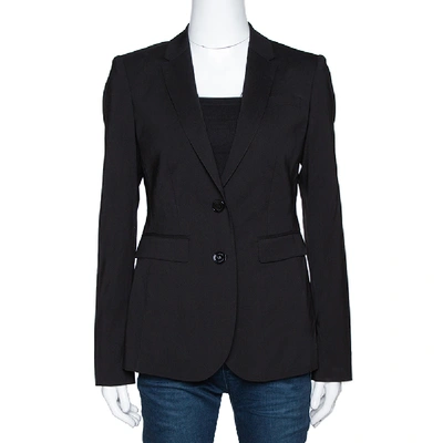 Pre-owned Burberry London Black Stretch Wool Tailored Blazer S
